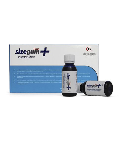 Sizegain Plus Instant Shot aumenta la potencia sexual y la libido (15 Viales)