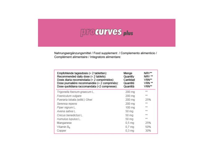 Procurves Plus tablets to enlarge the breast